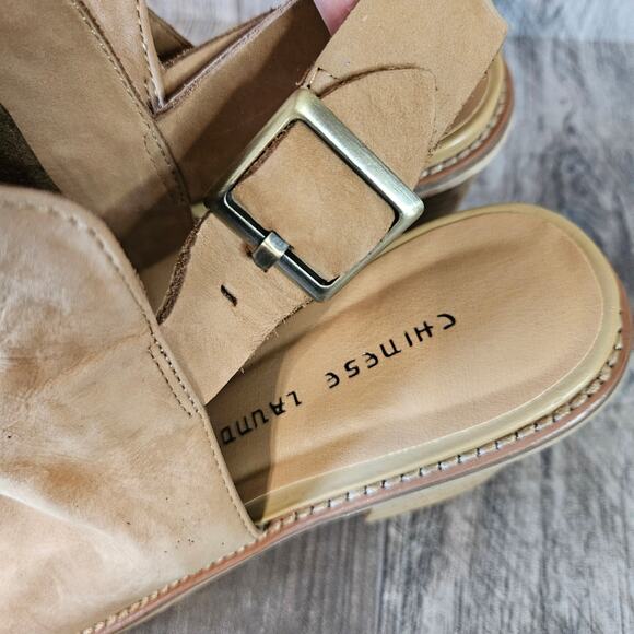 Western Leather Ankle Booties Suede Chinese Laundry Caleb Womens 11 Block Heel - Picture 12 of 16